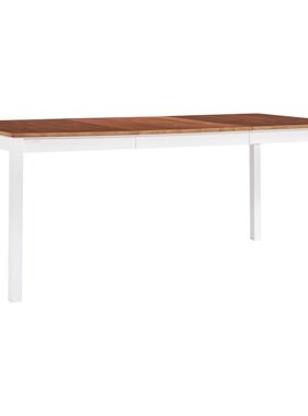 VidaXL Eettafel 180x90x73 cm grenenhout wit en bruin