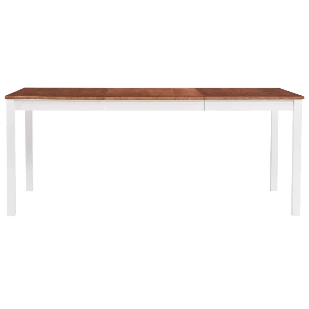 vidaXL Eettafel 180x90x73 cm grenenhout wit en bruin