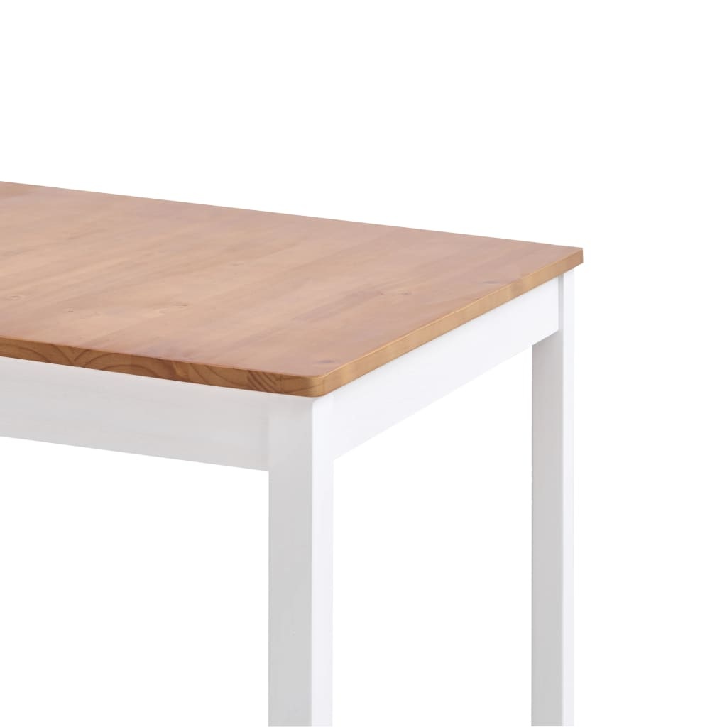 VidaXL Eettafel 180x90x73 cm grenenhout wit en bruin