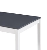 vidaXL Eetkamertafel 180x90x73 cm grenenhout wit en grijs