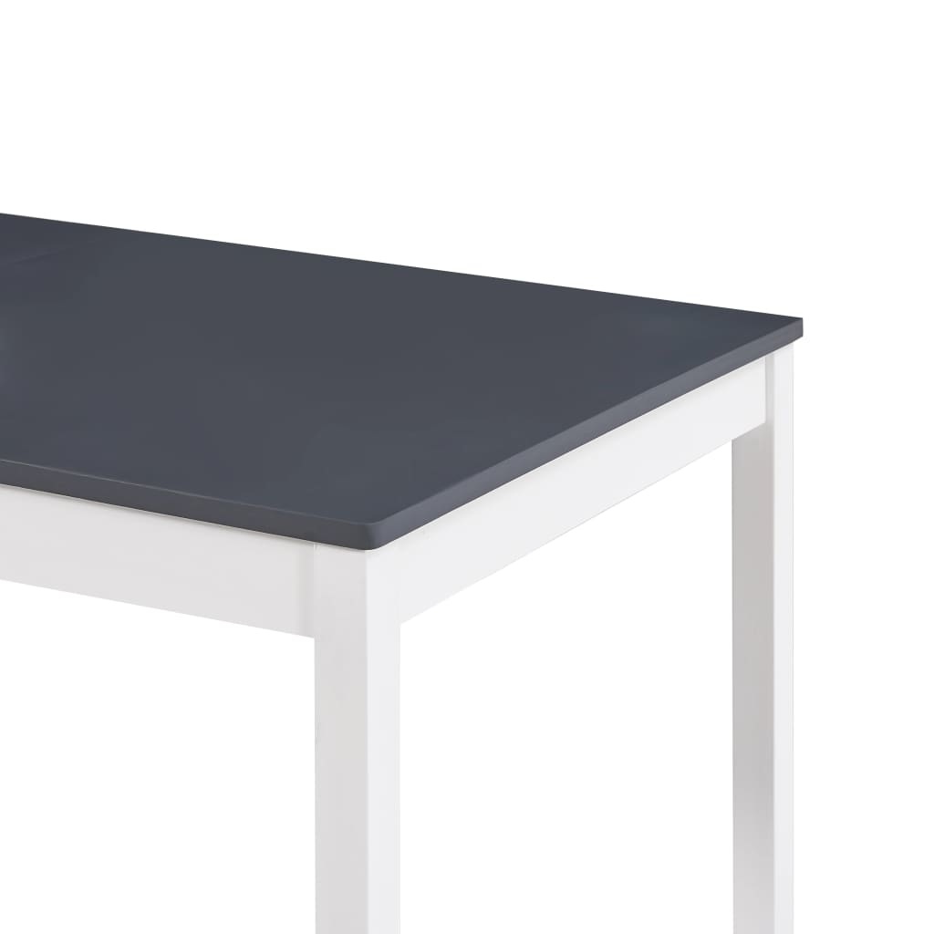 vidaXL Eetkamertafel 180x90x73 cm grenenhout wit en grijs