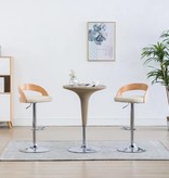 VidaXL Barstoelen 2 st kunstleer en gebogen hout crème