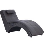 vidaXL Massage chaise longue met kussen kunstleer grijs