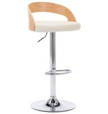 VidaXL Barstoelen 2 st kunstleer en gebogen hout crème