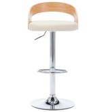 VidaXL Barstoelen 2 st kunstleer en gebogen hout crème