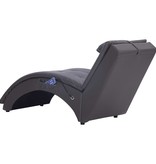 vidaXL Massage chaise longue met kussen kunstleer grijs