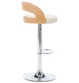 VidaXL Barstoelen 2 st kunstleer en gebogen hout crème