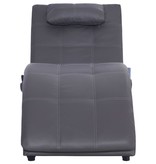 vidaXL Massage chaise longue met kussen kunstleer grijs