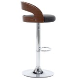 VidaXL Barstoelen 2 st stof en gebogen hout donkergrijs