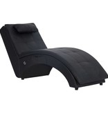 vidaXL Massage chaise longue met kussen kunstleer bruin