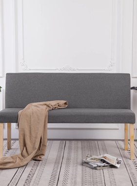 VidaXL Bankje 139,5 cm polyester lichtgrijs