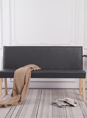 VidaXL Bankje 139,5 cm kunstleer grijs
