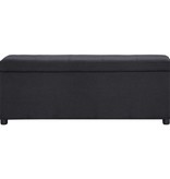 VidaXL Bankje met opbergvak 116 cm polyester zwart