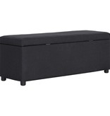 VidaXL Bankje met opbergvak 116 cm polyester zwart