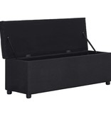VidaXL Bankje met opbergvak 116 cm polyester zwart