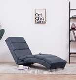 vidaXL Massage chaise longue kunstsuède grijs