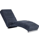 vidaXL Massage chaise longue kunstsuède grijs