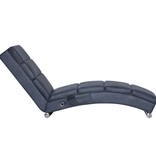 vidaXL Massage chaise longue kunstsuède grijs