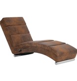 vidaXL Massage chaise longue kunstsuède bruin