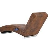 vidaXL Massage chaise longue kunstsuède bruin