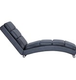 vidaXL Chaise longue kunstsuède grijs