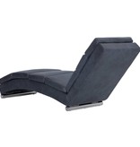 vidaXL Chaise longue kunstsuède grijs