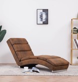 vidaXL Chaise longue kunstsuède bruin