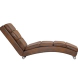 vidaXL Chaise longue kunstsuède bruin