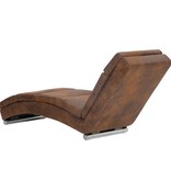 vidaXL Chaise longue kunstsuède bruin