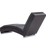 vidaXL Chaise longue kunstleer grijs