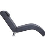 vidaXL Chaise longue met kussen kunstsuède grijs