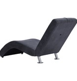 vidaXL Chaise longue met kussen kunstsuède grijs