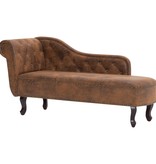 vidaXL Chaise longue kunstsuède bruin