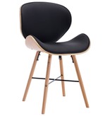 VidaXL Eetkamerstoelen 2 st kunstleer en gebogen hout zwart
