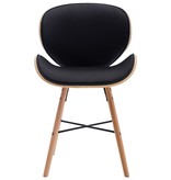 VidaXL Eetkamerstoelen 2 st kunstleer en gebogen hout zwart