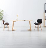 VidaXL Eetkamerstoelen 2 st stof en gebogen hout donkergrijs