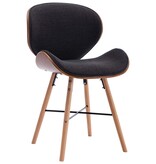 VidaXL Eetkamerstoelen 2 st stof en gebogen hout donkergrijs