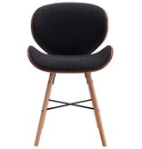 VidaXL Eetkamerstoelen 2 st stof en gebogen hout donkergrijs