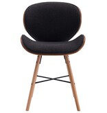 vidaXL Eetkamerstoelen 2 st stof en gebogen hout donkergrijs