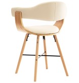 VidaXL Eetkamerstoelen 2 st kunstleer en gebogen hout crème