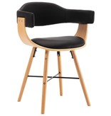 VidaXL Eetkamerstoelen 2 st kunstleer en gebogen hout zwart