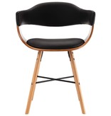 VidaXL Eetkamerstoelen 2 st kunstleer en gebogen hout zwart