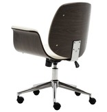 VidaXL Kantoorstoel gebogen hout en kunstleer wit