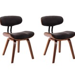 VidaXL Eetkamerstoelen 2 st stof grijs