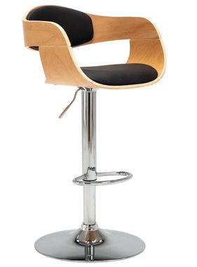 VidaXL Barstoel gebogen hout en kunstleer zwart