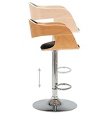 VidaXL Barstoel gebogen hout en kunstleer zwart