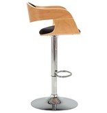 VidaXL Barstoel gebogen hout en kunstleer zwart