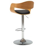 VidaXL Barstoel gebogen hout en kunstleer zwart