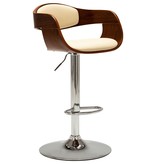 VidaXL Barstoel gebogen hout en kunstleer crème