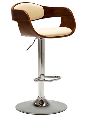 VidaXL Barstoel gebogen hout en kunstleer crème